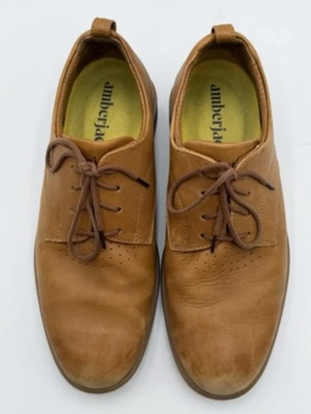 Amberjack Men's Size 8 The Original Full Grain Leather Dress Shoes Honey Tan